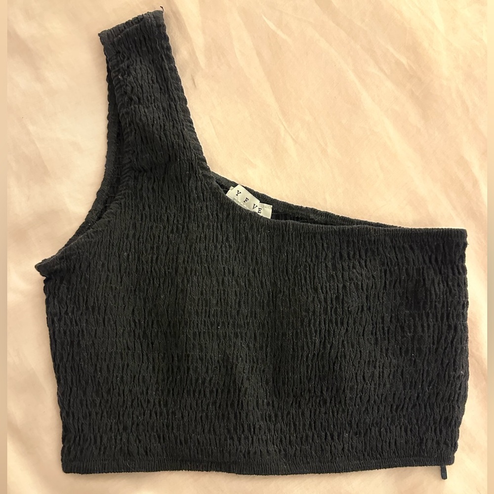 Hyfve Black one shoulder top size large